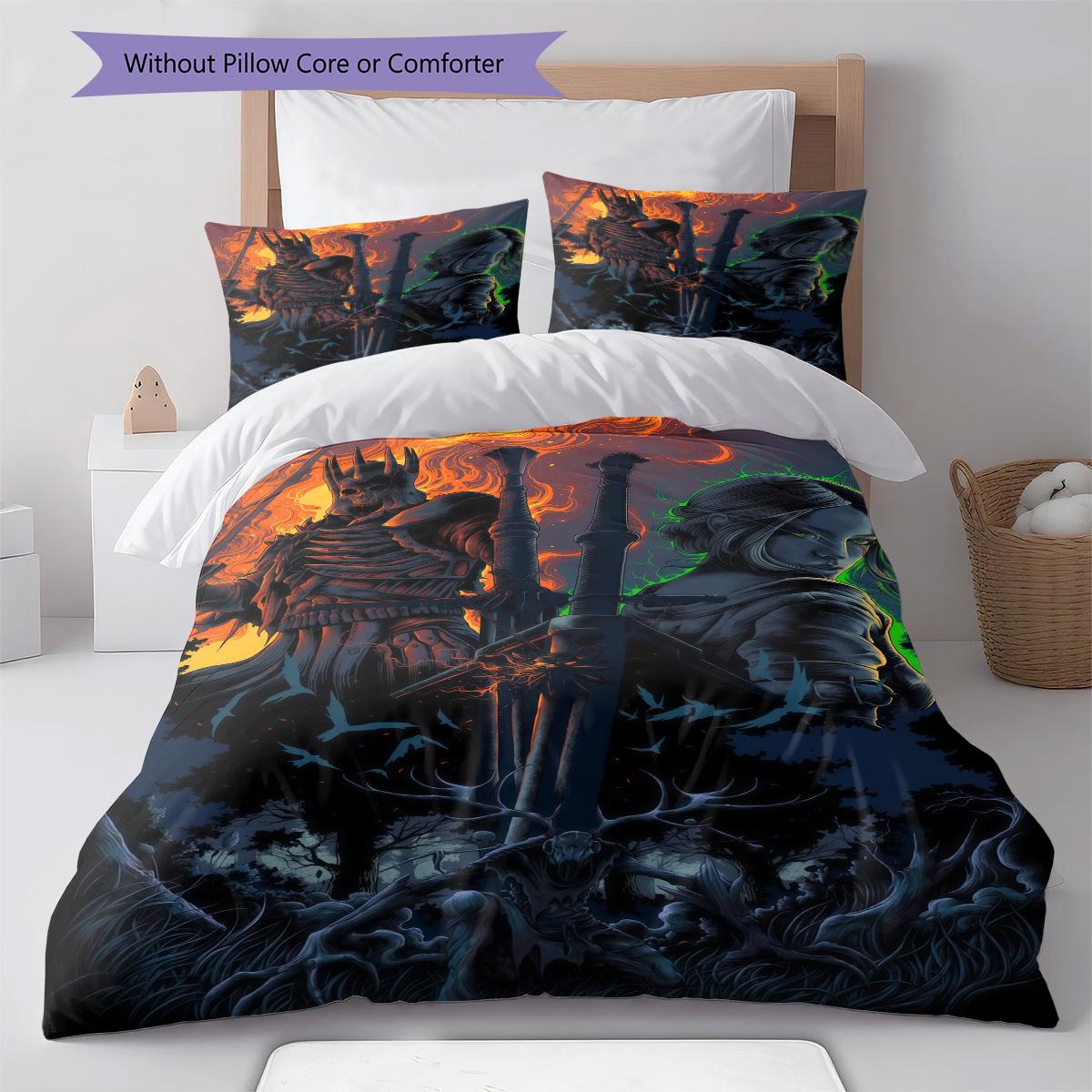 

The Witcher game Bedding Quilt Set Quilt Cover Pillowcase Home Decoration Birthday Gift (1 * duvet cover + 2 * pillowcase, without core) 135x200cm