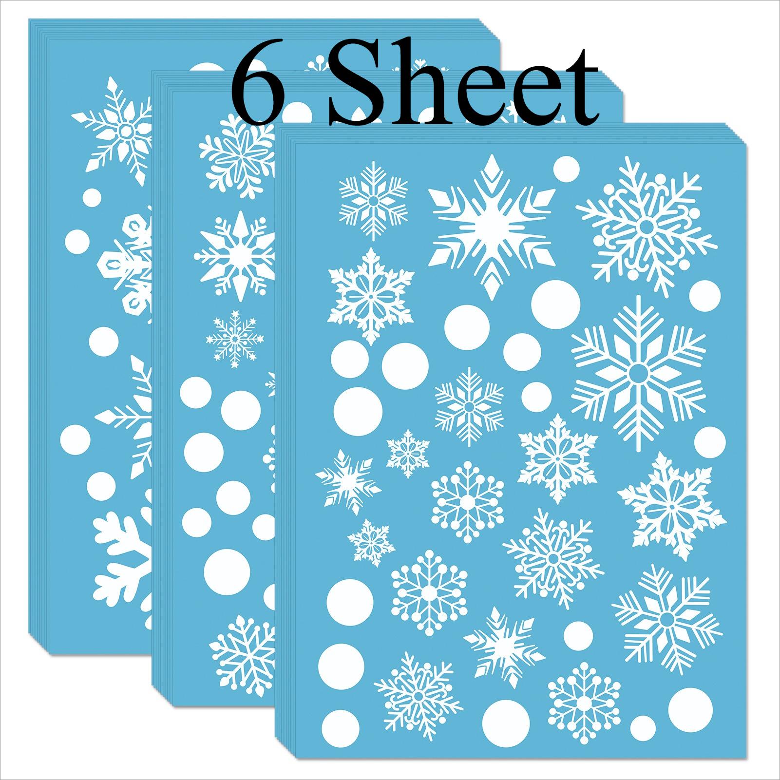 

6 листов Электростатические наклейки на стену в виде снежинок Наклейки для украшения окон и автомобиля в детской комнате на Рождество Обои на Новый год