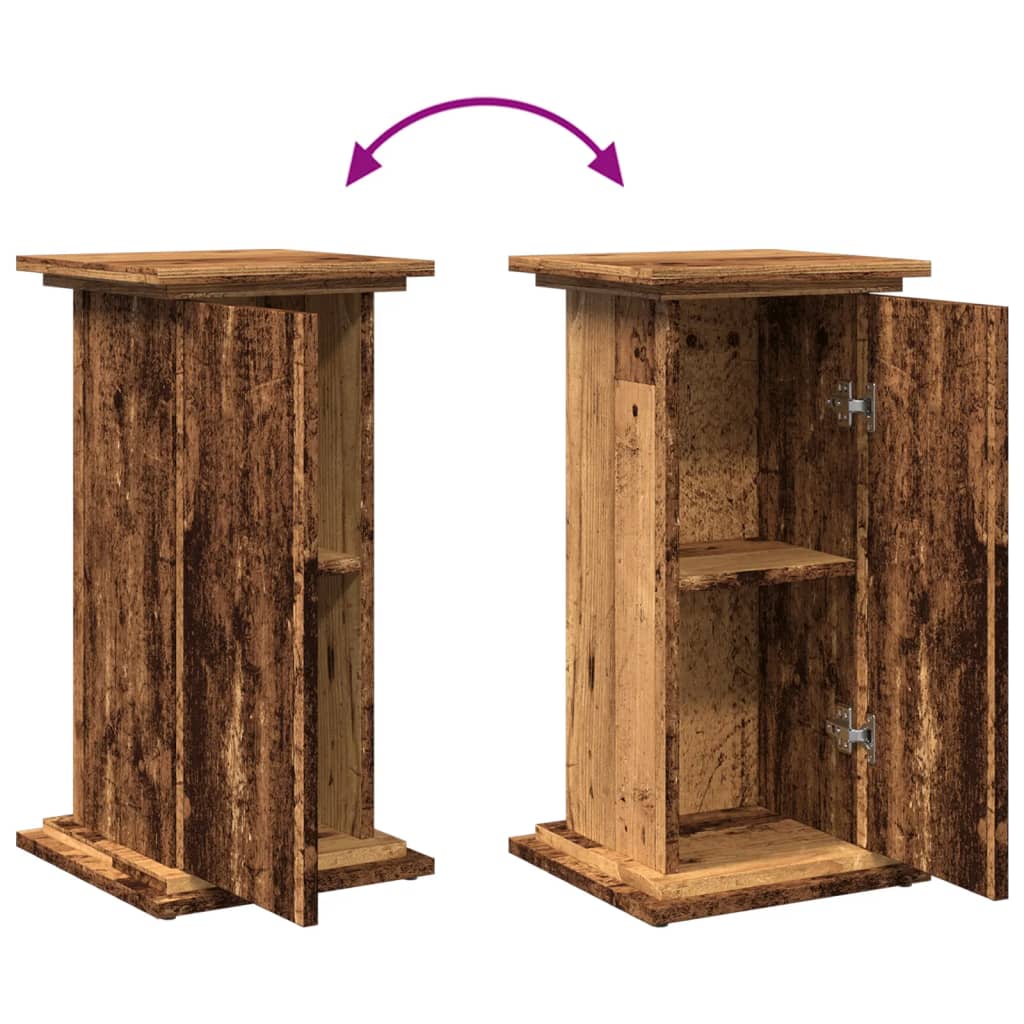 Pedestal with Storage Space Rustic Wood Look 31 X 30 X 60 Cm Engineered Wood