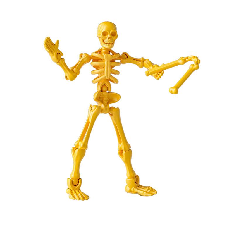 Non-Toxic 3D Printed Skeleton Activity Toy Plastic Children'S Gift Halloween Skeleton Toy With Weapon Activity Doll Toy