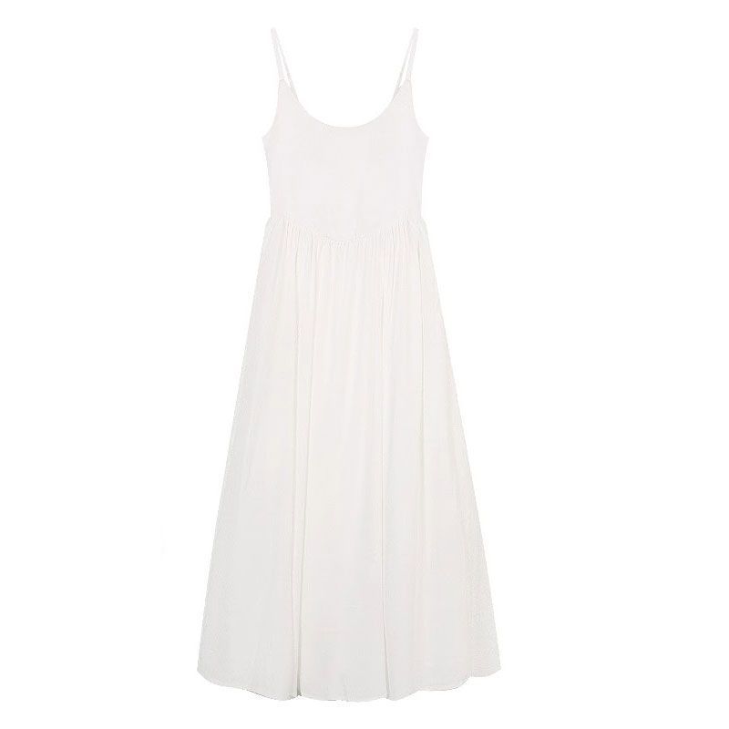 Koreanische Atmosphäre sanftes weißes Latzkleid Kinder Frühling Neu Erste Liebe Temperament langes Kleid