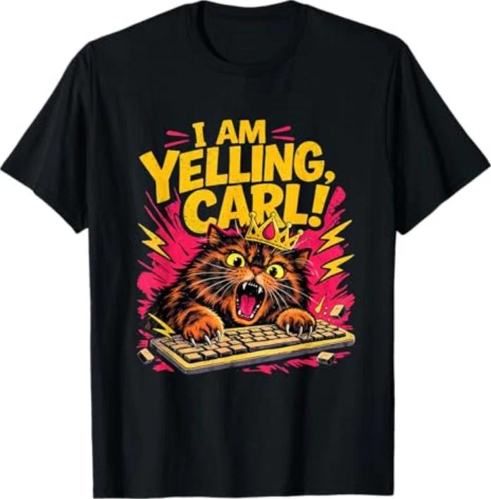 Funny I Am Yelling Carl Donut Cat Meme Tshirt S