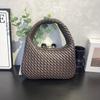 Genuine Leather Vintage Woven Tote Bag Women Structured Square Shape Medium Size Soft Texture Multiple Colors
