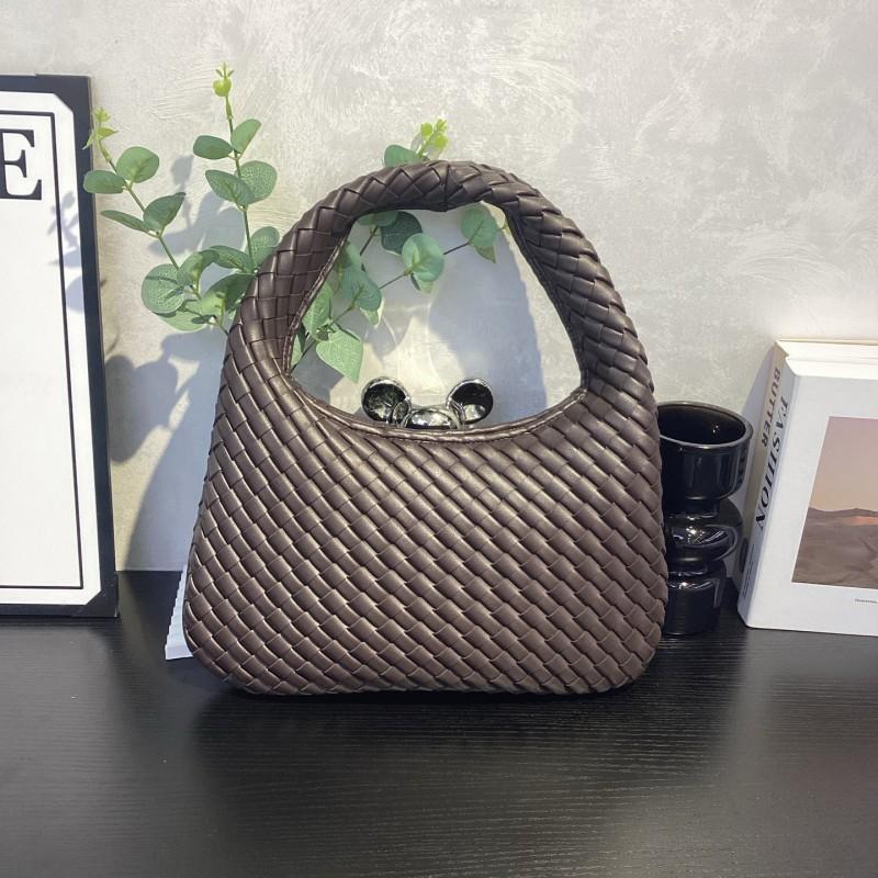 Genuine Leather Vintage Woven Tote Bag Women Structured Square Shape Medium Size Soft Texture Multiple Colors