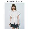 UR Women's Pleated Rolled-Edge Short Sleeve Polo Shirt