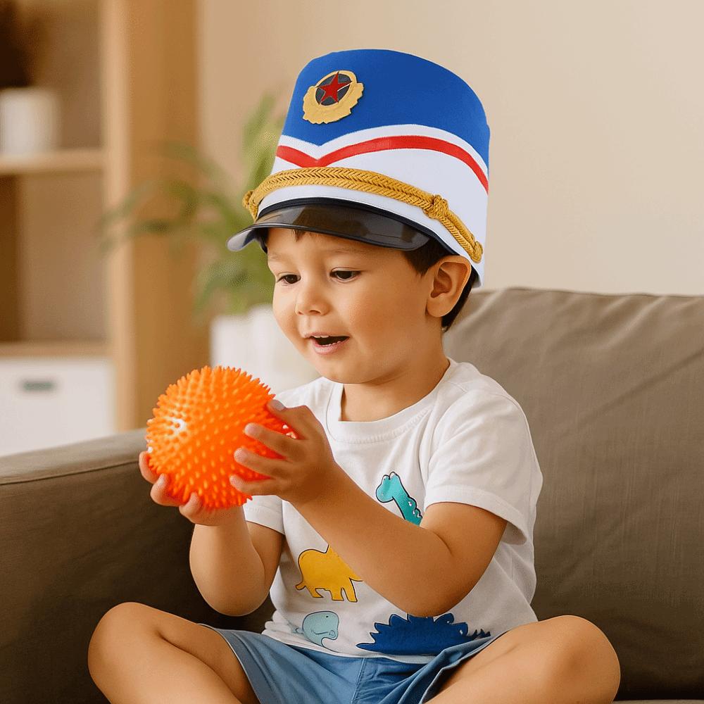 Gold Trim Strips Drum Major Master Hats Skin-friendly Soldier Top Cap Marching Band Hat  Halloween