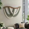 Green Beige Tassels Large Wall Hanging Boho Handwoven Tapestry Tassel Wall Hanging  For Home Room