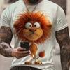 Summer Men's T Shirt Short Sleeve Animal Print Casual O-Neck Oversized Pullover Fashion Streetwear Male Clothing Cat T-Shirts