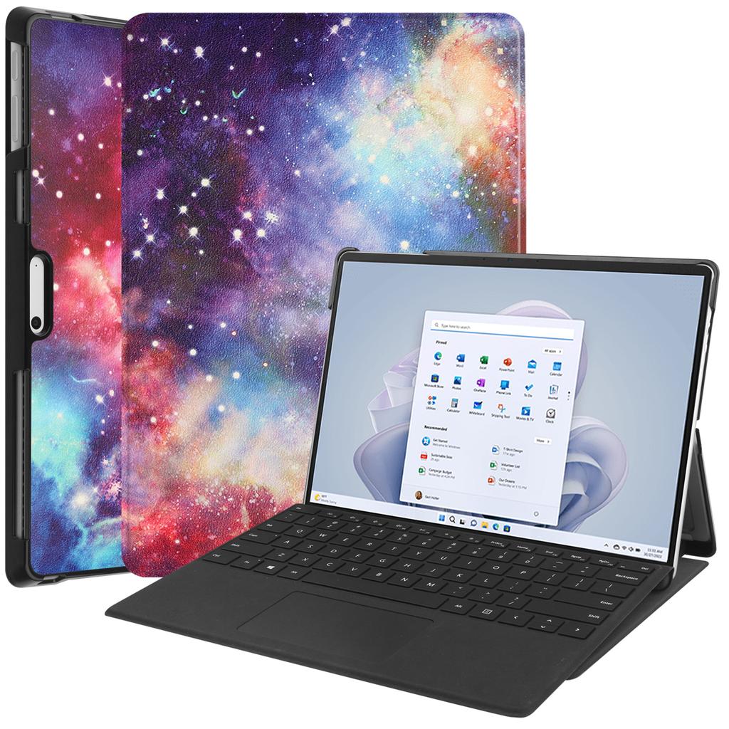 För Microsoft Surface Pro 10/Pro 11 Fodral PU-läder Mönstertryck Ställ Folio Tablet-skydd