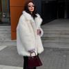 European & American Style Women's Faux Fur Lapel Coat - Autumn/Winter Fashion