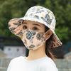 Women's UV protection mask hat integrated summer bucket hat mother sun hat tea picking hat sunshade mask