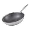 Wutuo 34CM 316 Stainless Steel Non-stick Wok with Standable Lid