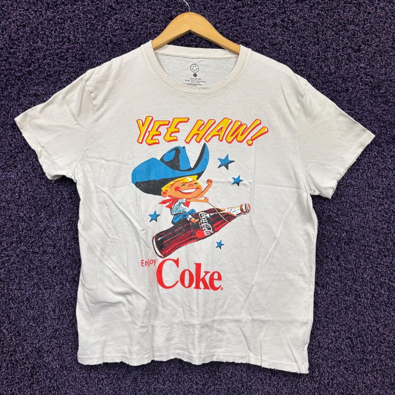 Coca-Cola Cowboy Yee Haw Bottle Rodeo Enjoy Coke T-Shirt L S