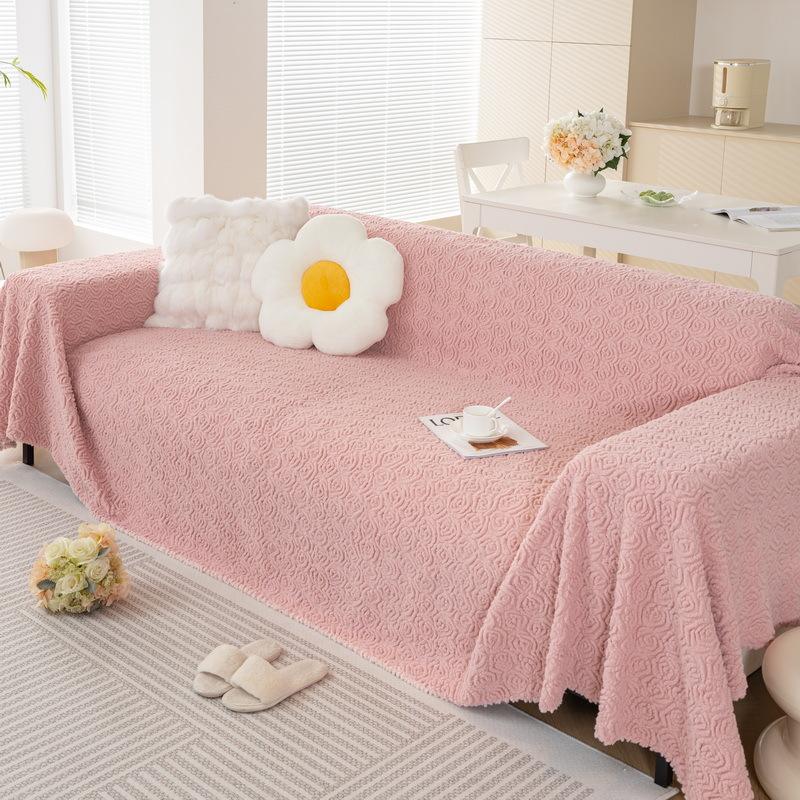 Winter High-end Three-dimensional Rose Plush Sofa Cover Cloth Sofa Towel New Autumn and Winter All-inclusive