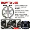 Car Wheel Rim Scratch Repair Paste (Black/White/Silver) - 988V Aluminum Alloy Rim Refurbishment Paint for Scratches