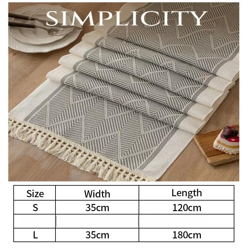 1 st Bordslinne Bordslöpare Nordisk Enkel Matsalsduk Lång Tyg Skänköverdrag Sjal Dekorativ Ny Bordsduk