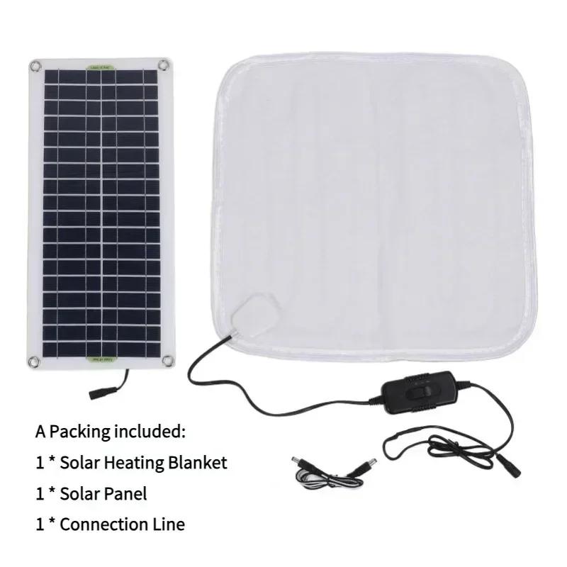 

Solar Electric Heating Blanket for Winter Pets Warm Pad Outdoor Camping Protable Chair Warmer Pad 12V 50W Solar Power Panel