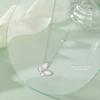 S925 Sterling Silver Butterfly Necklace with Mother-of-Pearl & Diamonds - Elegant French Style for Women, Xiaohongshu Recommended Trend.
