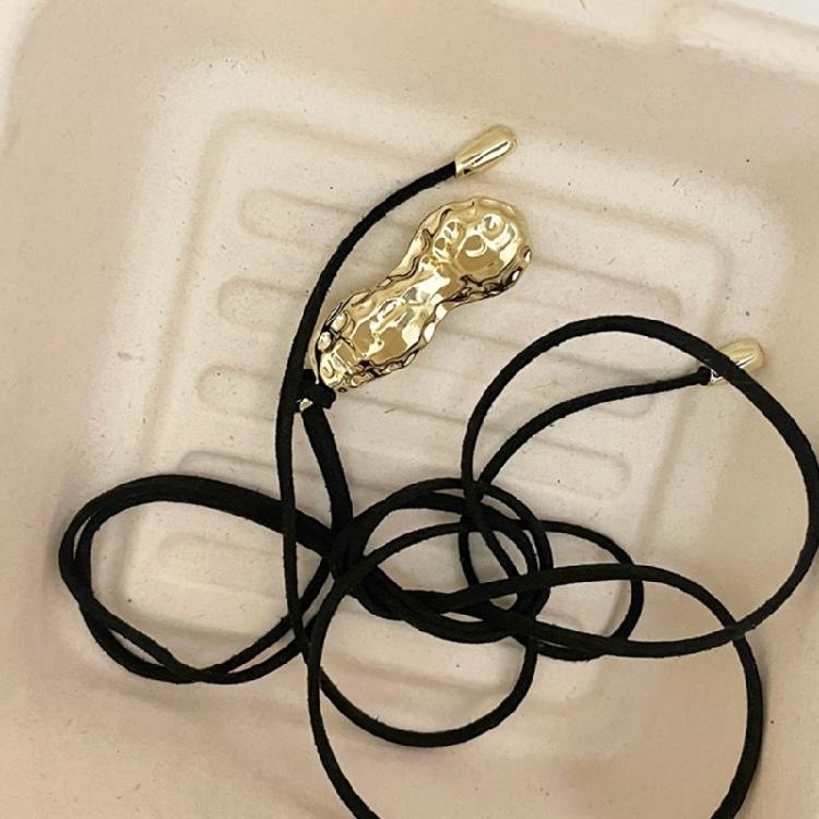 Sophisticated Peanut Necklace Featuring Black Cord Statement Jewelry Trendy Necklace Alloy Texture for Various Occasions