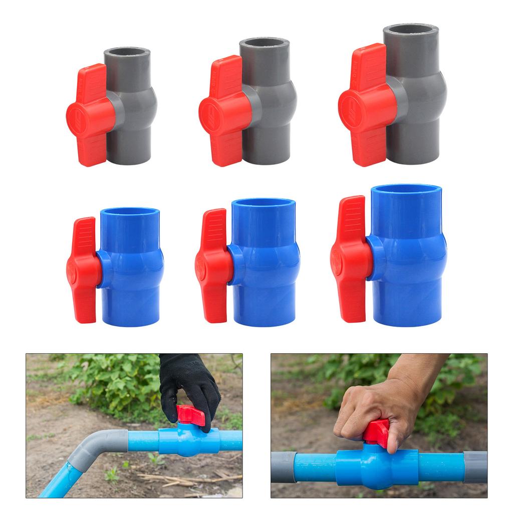 Manual PVC Ball Valve Right Turn Operate Two Way Plumbing Fixtures Corrosions Resistant Valves for Industrial & Home Use