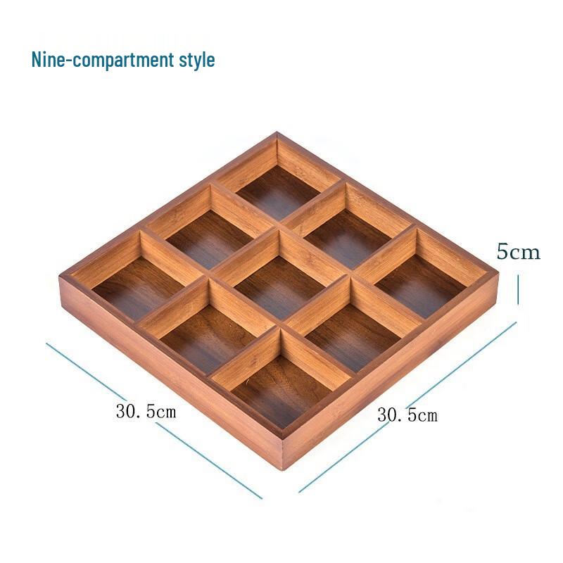 Wooden Nine-Compartment Multipurpose Serving Tray Nine-Compartment