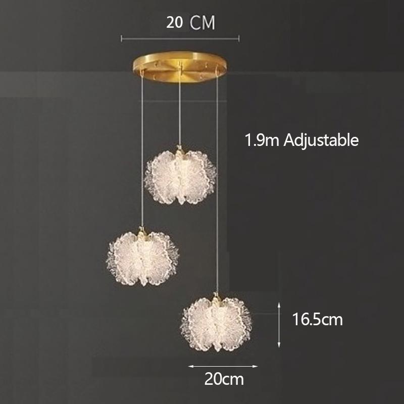 Xiaomi Nordic French Cream-style Long Line Chandelier Bedroom Bedside Lamp Dining Room Chandelier Acrylic Flower Warm Atmosphere Lamp