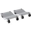 Two-Piece Car Wheel Dolly with Swivel Casters, Non-Slip Metal Plates, 680kg Capacity, Grey
