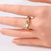 Gorgeous Inlaid White CZ Women's Ring Trendy Gold Color Geometry Daily Wear Party Jewelry Anniversary Gift