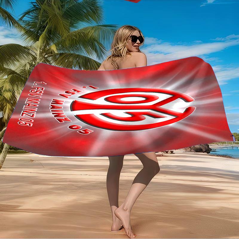 Mainz Football Crest Beach Towel Microfiber Beach Towel, Lightweight and Quick-Dry, for Summer Travel, Swimming Pool Fan Birthday Gift