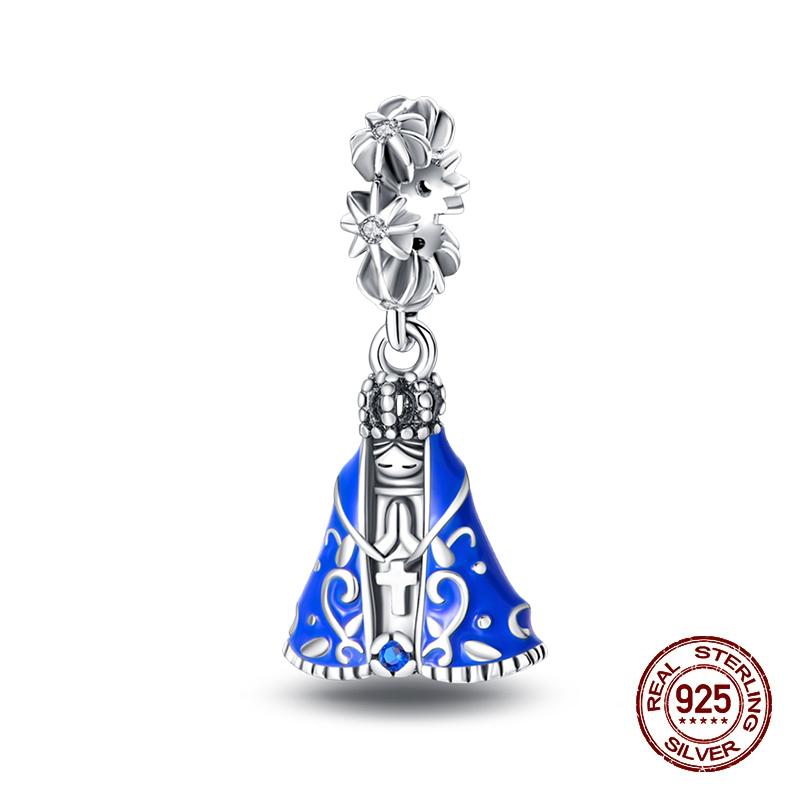 Original New Copper Prayer Virgin Mary Charms Beads Fit Necklace Bracelet Accessory Diy Jewelry For Women Gift