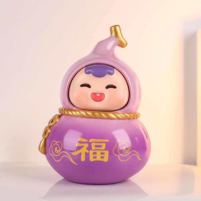 Little Fu Xi Gourd Decorative Piece - Creative Office Desk Decoration, Home Furniture, Entrance Hall Decor, Gift, Doll, Temple