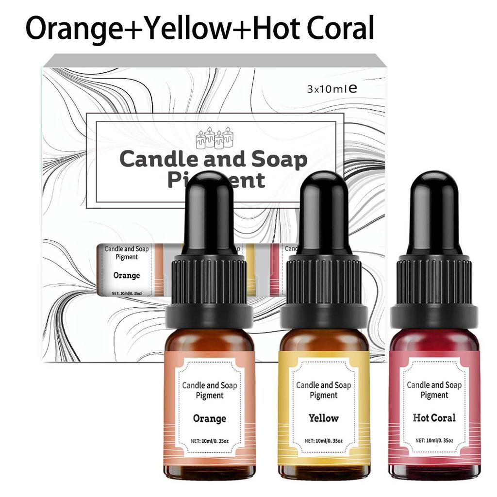 3 Stück/Set 10ml Kerzenwachs Pigment Farbstoff Ungiftig Mit Tropfer Für DIY Aromatherapie Seife Sojawachskerzen Wachsherstellung Zubehör