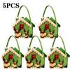 1-10PCS Christmas Felt Candy Bags Cartoon Apple Pouch Santa Sack Kids Gift Packaging Bag Xmas Tree Holiday Decoration