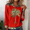 Women's Fashion Christmas Printed Long-Sleeve Pullover Top