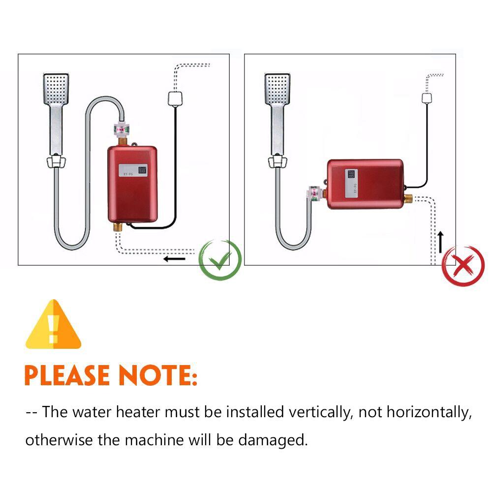 3800W Instant Tankless Heater 110V/220V LCD Display Heating Shower Faucet Electric Water Heater