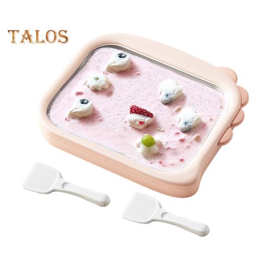 

Детская мороженица из нержавеющей стали для заморозки йогурта и сорбета с 2 скребками, без электричества, набор для самостоятельного изготовления домашнего мороженого для семейного отдыха светло-розовый