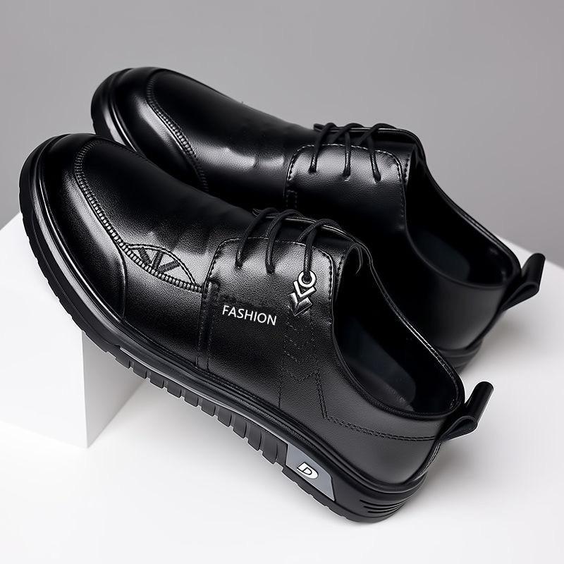 Fashion Men's Dress Shoes New Shiny Business Work Shoes Autumn Thick-soled Comfortable British Casual Men's Pu Leather Shoes for Men