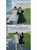 Spring/Summer 2024 French Sweetheart Square Neck Puff Sleeve A-Line Maternity Dress
