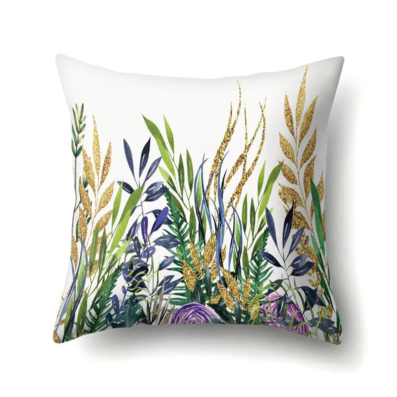 Polyester Pillowcase Plant Decoration Home Printed Pillow Car Waist Cushion Sofa Bed Head Cushion Cover