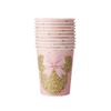Birth Date Celebration Supplies Collection Minnie Mouse Style Pink Gold Glitter Disposable Utensils Children Birth Date Tableware Decor Favors