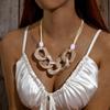Bohemian Acrylic Special-shaped Bead Necklace Beach Wind Disc Bead Bamboo Mixed and Matched Necklace Women
