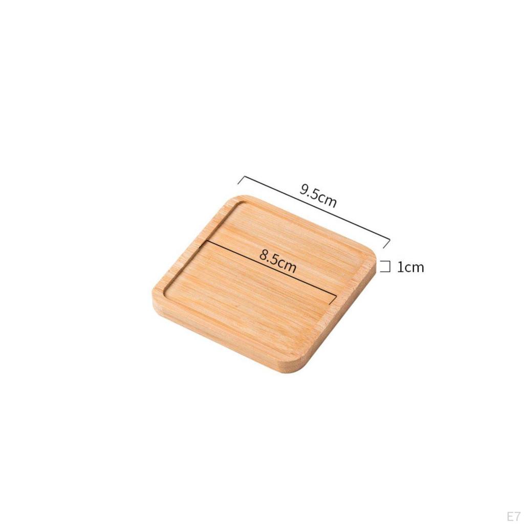 Pot Drainage Tray Multiple Shapes Bamboo Waterproof Round Plant Saucer for Indoor,