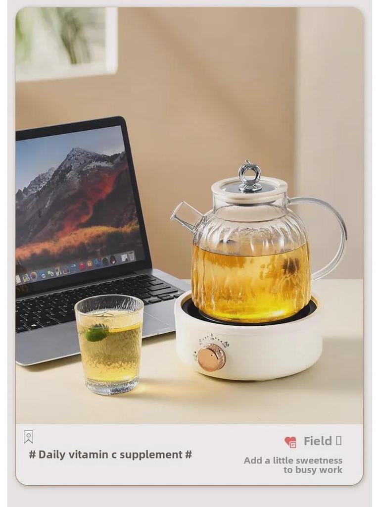 Multifunctional Glass Teapot: Home & Office Tea Maker Kettle (110V) - Perfect Gift