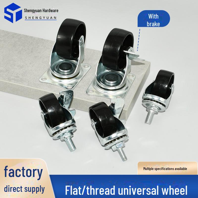 Roată filetată din PP de 1,5 inch pentru mobilier, pentru măsuță de cafea, canapea sau dulap