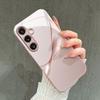 Minimalist Curved Radial Line Tempered Glass Cover Metallic Paint Phone Case Fit Samsung Galaxy Ultra and other models