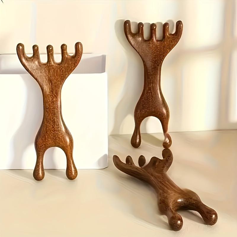  Pettine Massaggiante Multifunzione 1pz Design Ispessito a Cinque Denti, Adatto per Cuoio Capelluto, Collo e Tutto il Corpo, Pulitore Nasale e Paletta per Orecchie, Massaggiatore del Cuoio Capelluto