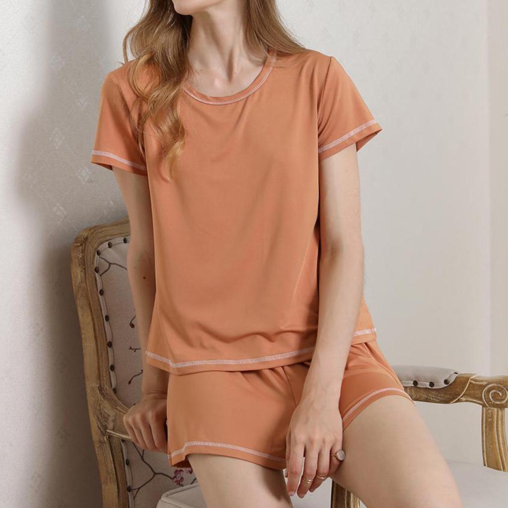 Pyjama Damen Sommer T-Shirt Shorts Bequemer Sport Freizeit Homewear Anzug