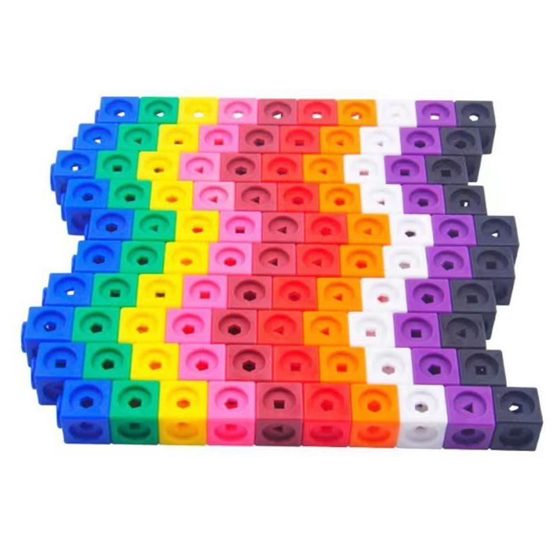 100Pcs Linking Cubes Maths Montessori Educational Toys Classroom Supplies Teaching Kids Learning Items Kinder Spielzeuge
