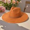 Women's Suede Hat with Colorful Heart-shaped Top and Wide Brim, Gentleman's Hat