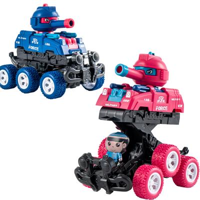 Collision Tank Vehicle with Two Forms of Deformation, Six Wheeled Inertial Tank Off-road Vehicle Toy